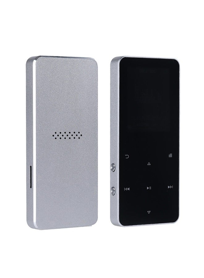 Metal Bluetooth MP3 Player with Touch Screen - 16GB Internal Memory + 128GB Expandable Card, Recording, FM, Bluetooth, and Speaker Function