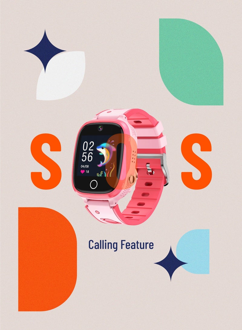 4G Kids GPS Smart Watch 4G with Setracker 2 app - Pink