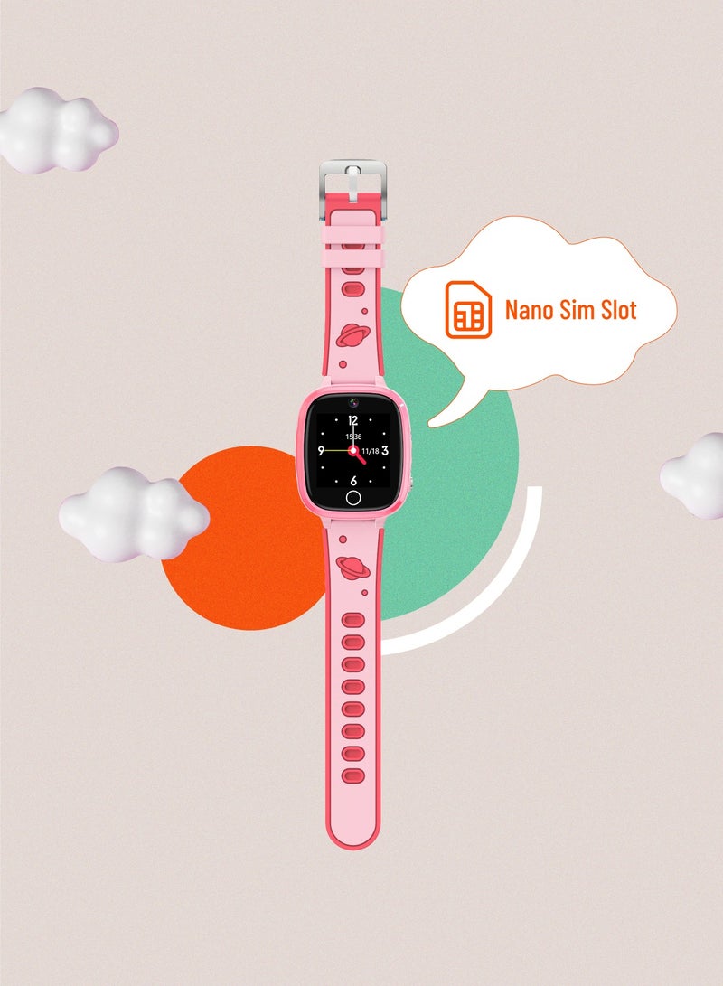 4G Kids GPS Smart Watch 4G with Setracker 2 app - Pink