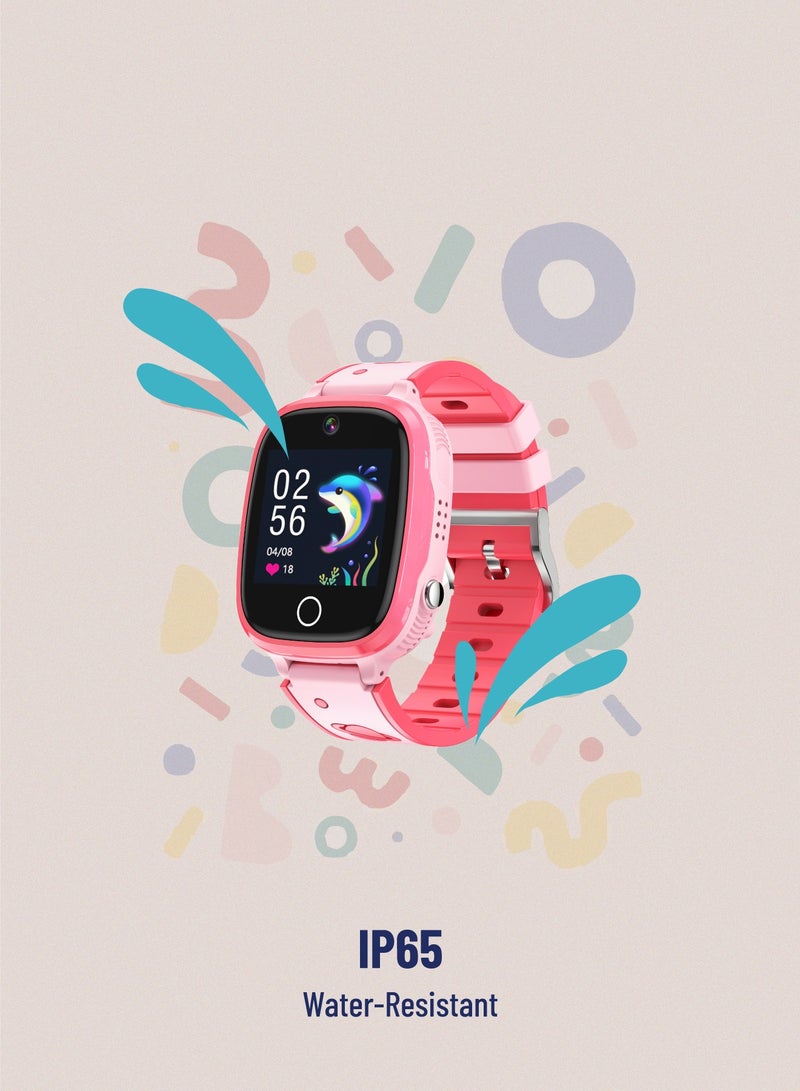 4G Kids GPS Smart Watch 4G with Setracker 2 app - Pink