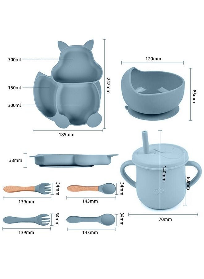 8 Pcs Baby Feeding Set Food-grade Silicone Baby Tableware Set