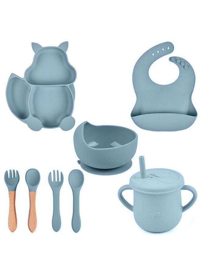 8 Pcs Baby Feeding Set Food-grade Silicone Baby Tableware Set