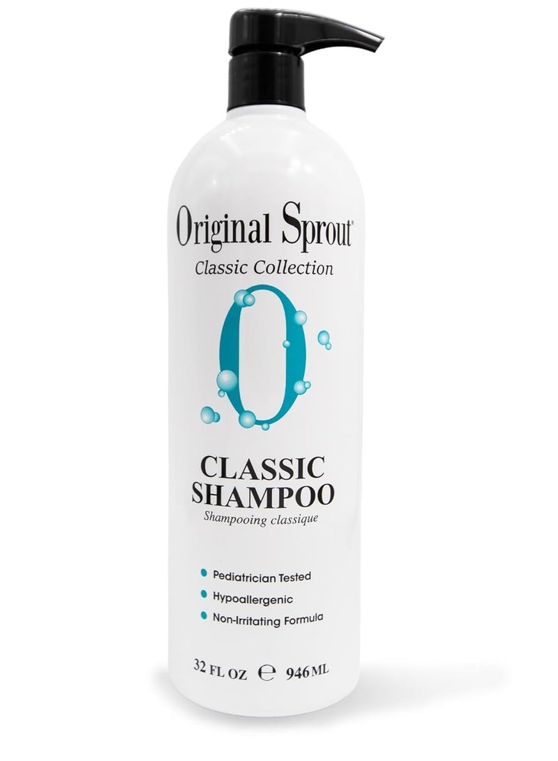 Original Sprout Classic Shampoo for All Hair Types, Sulfate Free and Vegan Shampoo, 32 oz. Bottle