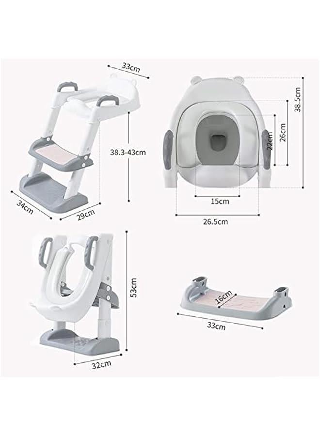 Potty Training Seat, Toddler Step Stool, 2 in 1 Potty Training Toilet for Kids, Baby Seat with Splash Guard and Anti-Slip Pad for Boys Girls Potty Training