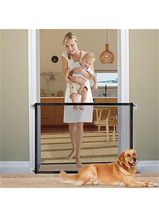 Portable Mesh Baby Gate With 2 Poles And 4 Hooks For Stairs/Doorways/Hallways (70.9 CM X 28.3 CM )