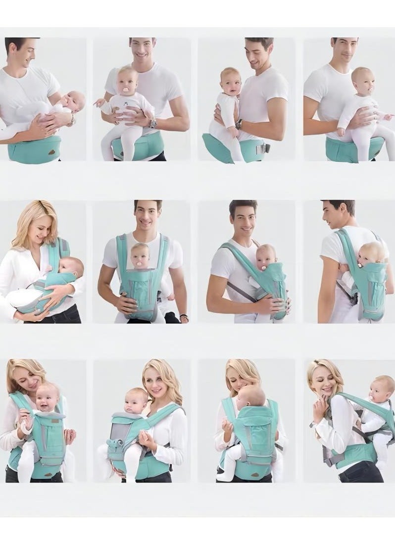 4-In-1 Soft Ergonomic Convertible Front And Back Face-In And Face-Out Carry Sling, 0 - 36 Months, 7 - 45 Lbs, Green