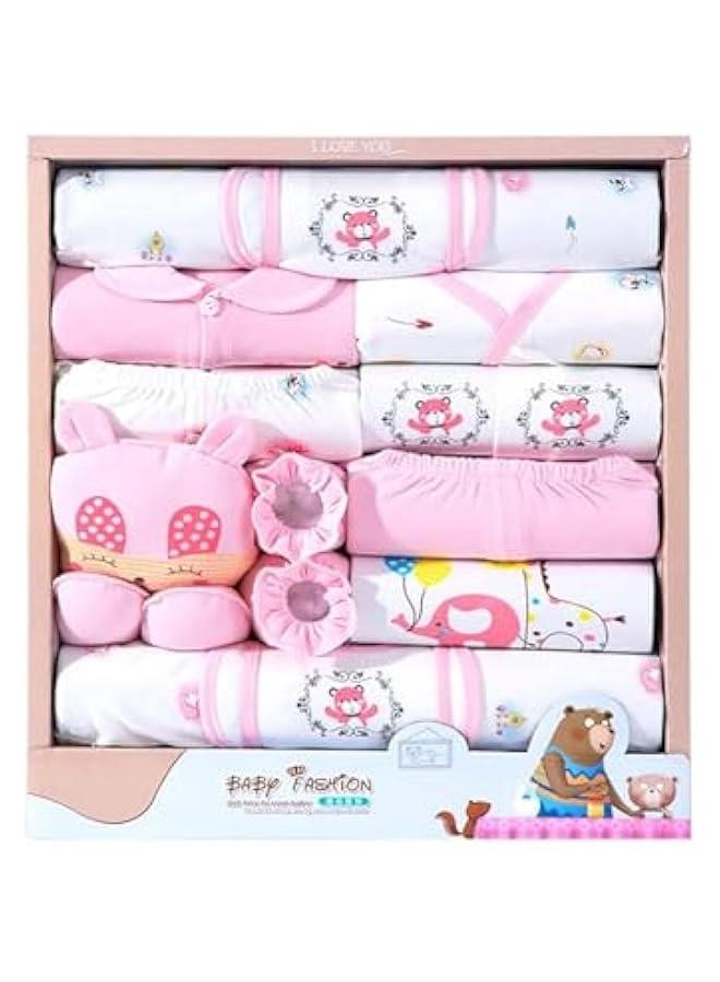 18 Pieces Baby Gift Box - Newborn Spring And Autumn Clothing (Pink)