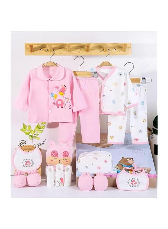 18 Pieces Baby Gift Box - Newborn Spring And Autumn Clothing (Pink)