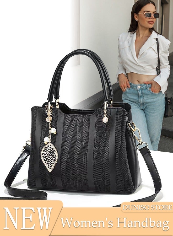 Women's Fashion Handbag Faux Leather Crossbody Bag For Women Large Capacity Tote Bags Top Handle Satchel Fashionable Travel Shoulder Bag For Ladies