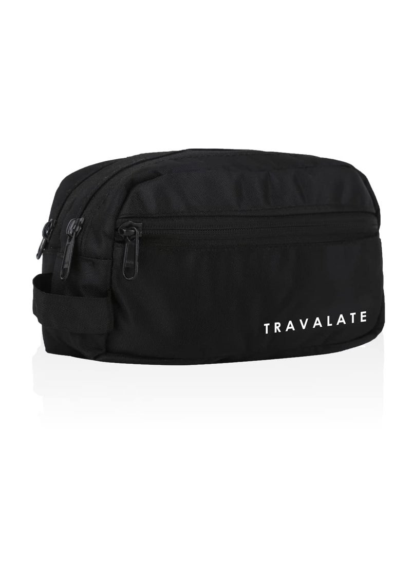 Travalate 9cms Polyester Toiletry Bag (Black_Tr1323)