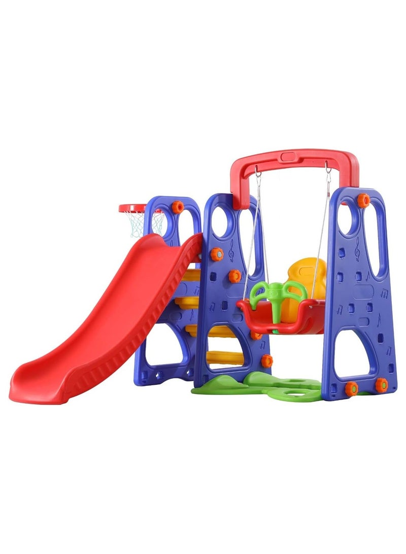 Slide And Swing With Basketball 3 In 1 Indoor Play Set.