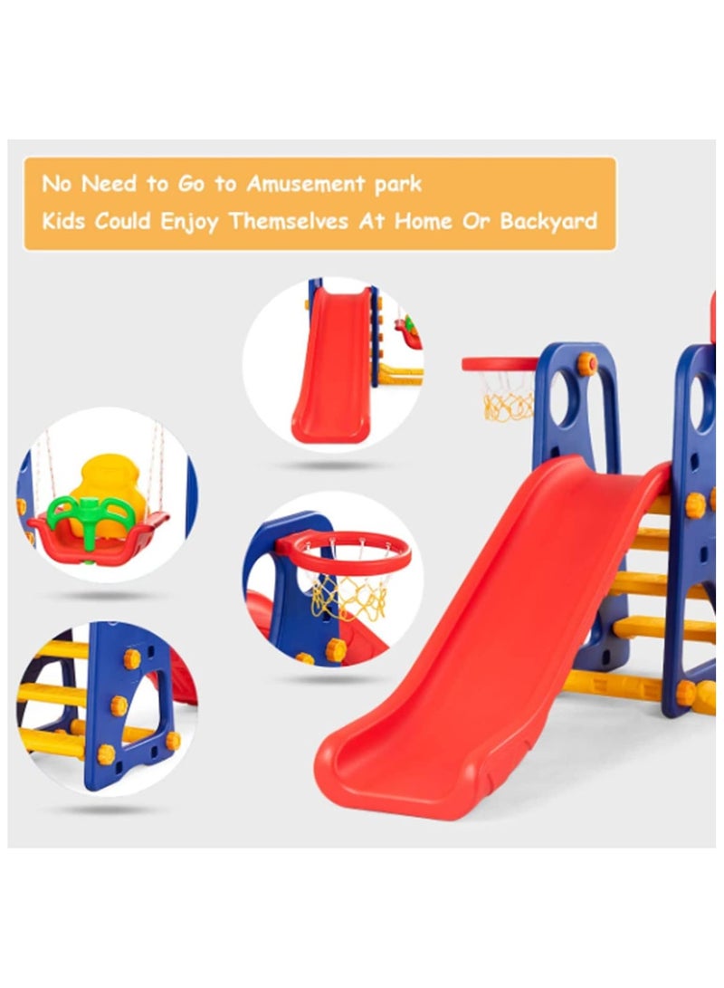 Slide And Swing With Basketball 3 In 1 Indoor Play Set.