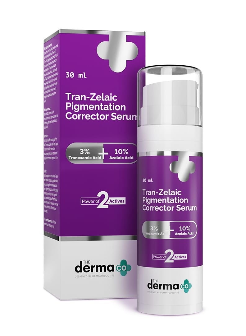 The Derma Co. Tran-Zelaic Pigmentation Corrector Serum with 3% Tranexamic Acid and 10% Azelaic Acid - 30 g Treats Hyper Pigmentation and Melasma Reduces Acne & Acne Marks