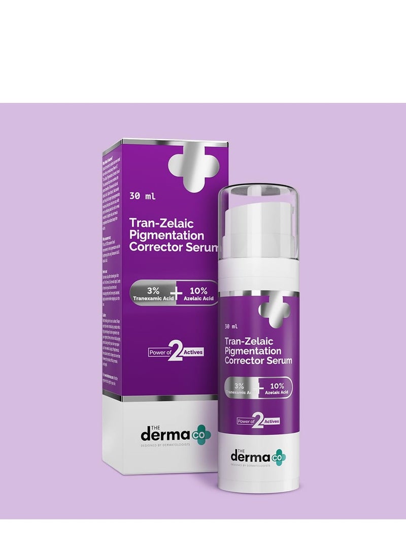 The Derma Co. Tran-Zelaic Pigmentation Corrector Serum with 3% Tranexamic Acid and 10% Azelaic Acid - 30 g Treats Hyper Pigmentation and Melasma Reduces Acne & Acne Marks