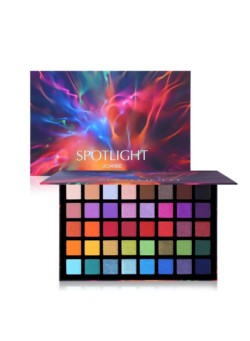 UCANBE Spotlight Eyeshadow Palette Professional 40 Color Eye Shadow Matte Shimmer Makeup Pallet Highly Pigmented Colorful Powder Long Lasting Waterproof Eye Shadow