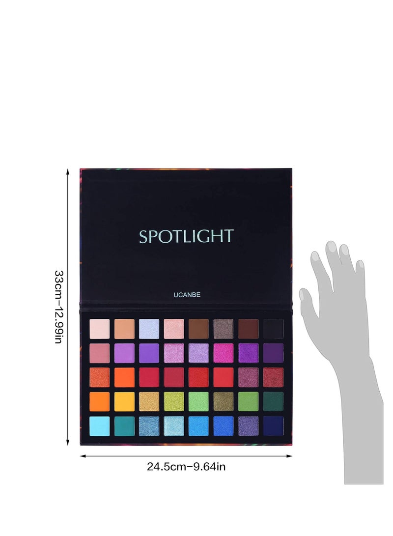 UCANBE Spotlight Eyeshadow Palette Professional 40 Color Eye Shadow Matte Shimmer Makeup Pallet Highly Pigmented Colorful Powder Long Lasting Waterproof Eye Shadow