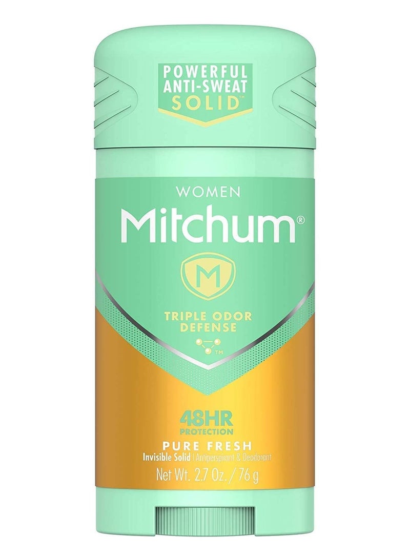 Mitchum For Women Advanced Control Anti-Perspirant Deodorant Invisible Solid Pure Fresh 2.70 oz (Pack of 4)