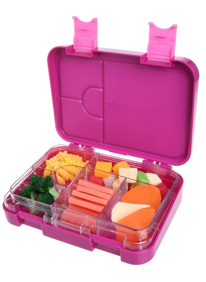 Square Sealed Lattice Portable Lunch Box Purple