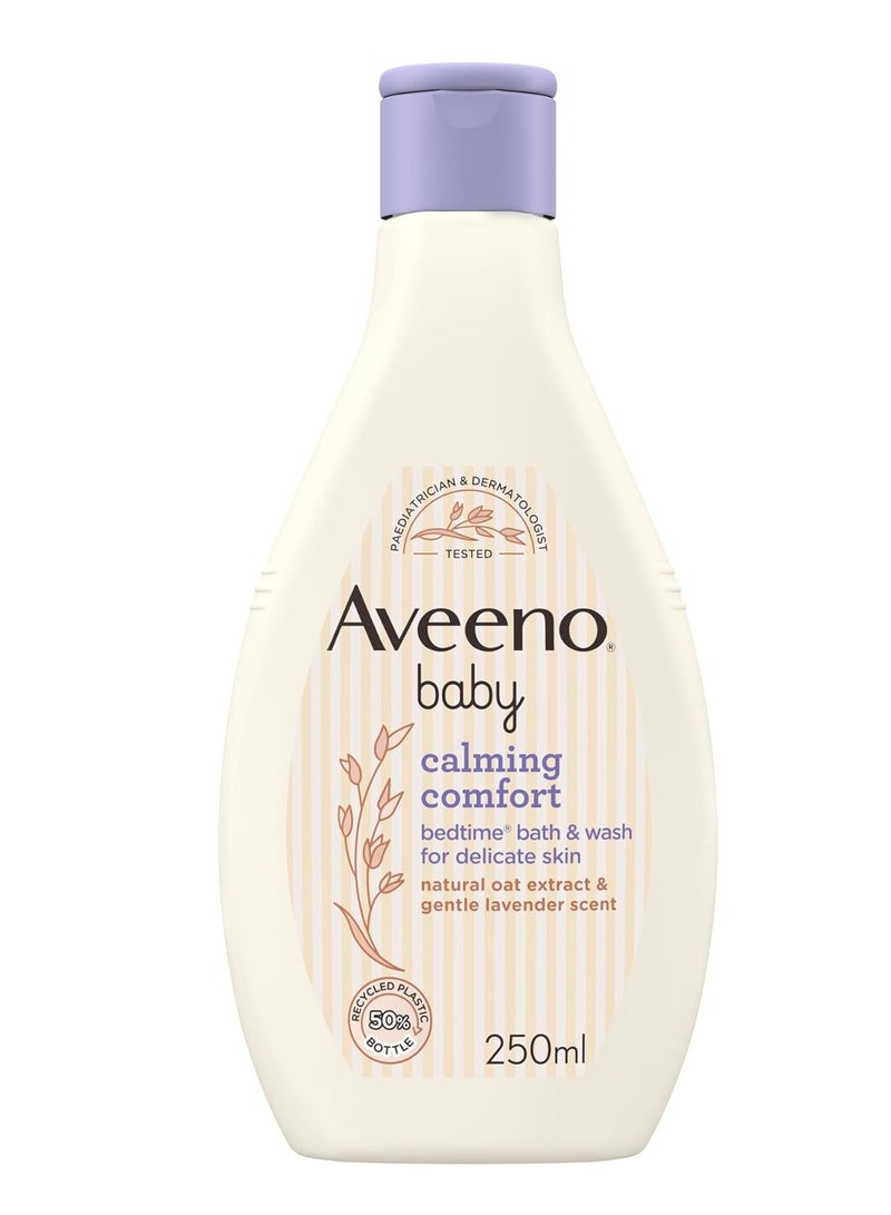 Baby Calming and Comfort Bedtime Bath and Wash for Delicate Skin Natural Oat Extract and Gentle Lavender Scent 250 ml