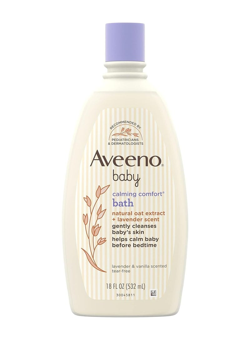 AVEENO BABY Calming Comfort Bath with Relaxing Lavender & Vanilla Scents, Hypoallergenic & Tear-Free Formula, Paraben- & Phthalate-Free, 18 Fl Oz (Pack of 1)