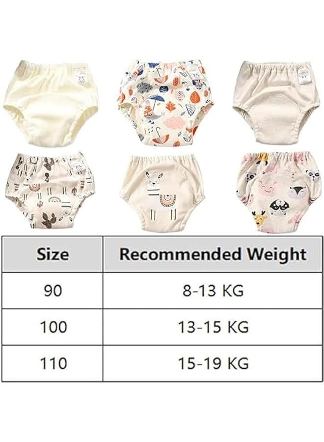 3PCS Baby Potty Training Pants,Toddler Training Underwear for 2-4 Years Boy and Girls Strong Absorbent Cotton Training Pants，Breathable Potty Training Underwear,Baby Washable diaper (S/90, Beige)