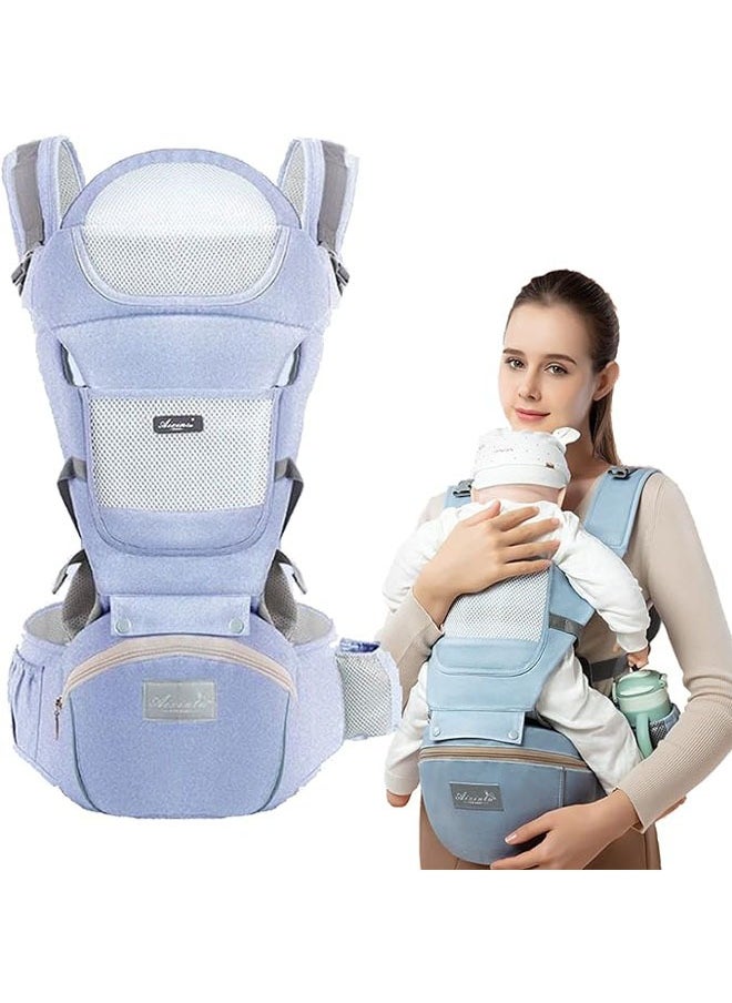 6 In 1 Carrying Mode Multifunctional Baby Strap Waist Stool Hip Seat Baby Carrier, 0 - 36 Months, Blue