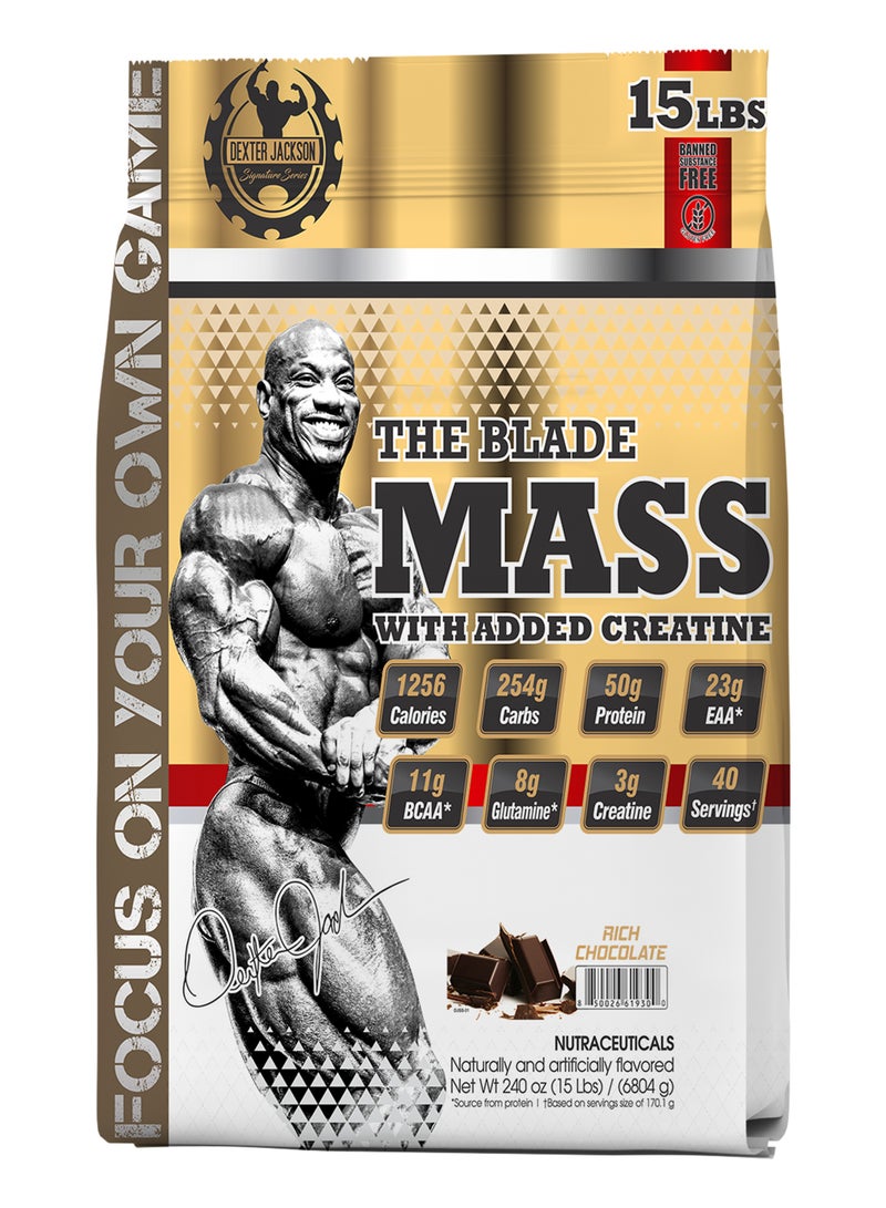 Dexter Jackson Gold Series The Blade Mass with added Creatine 15lbs Rich Chocolate - Premium Mass Gainer