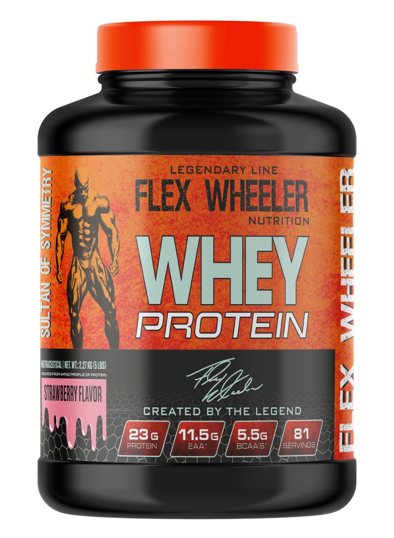 Flex Wheeler 100% Premium Whey Protein - Strawberry, 2.27kg (81 Servings)