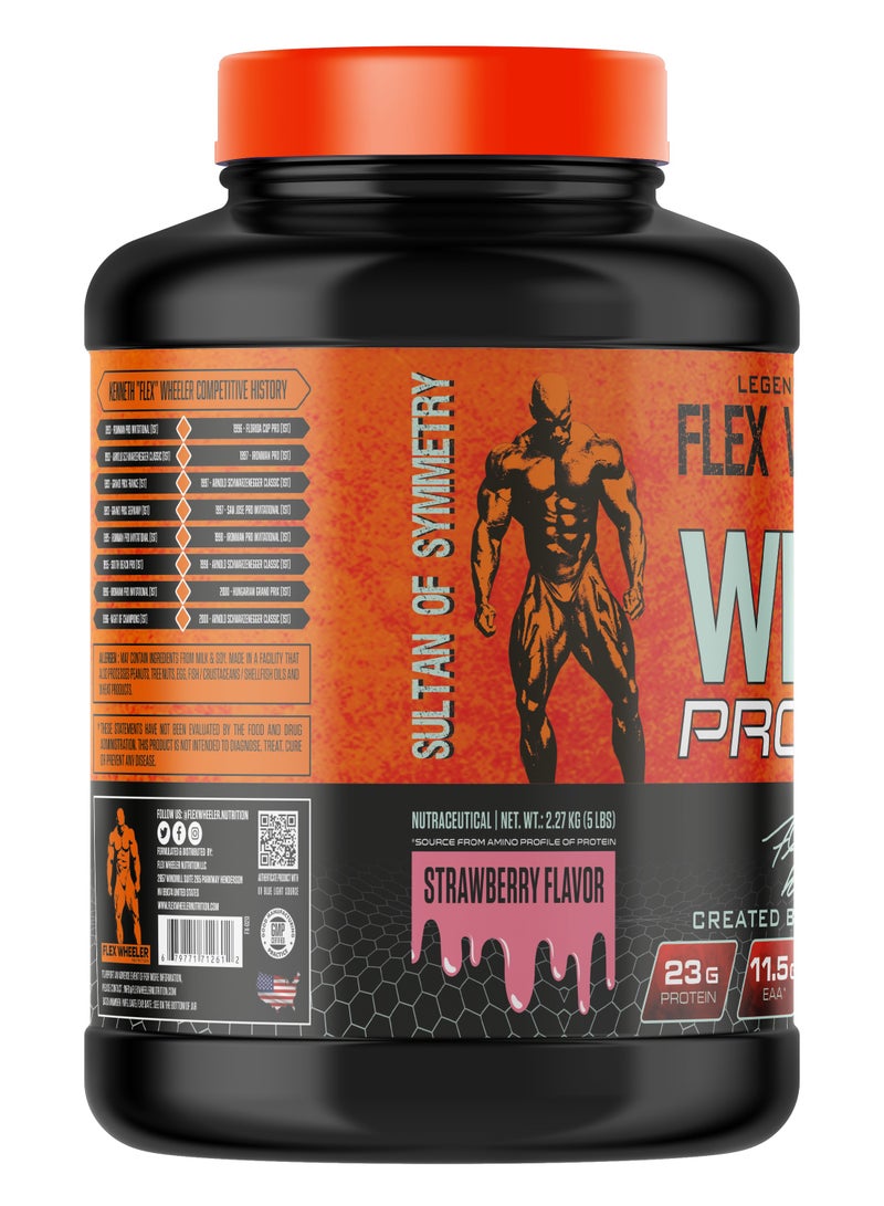 Flex Wheeler 100% Premium Whey Protein - Strawberry, 2.27kg (81 Servings)