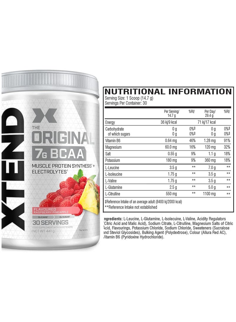 XTEND Original BCAA Powder Raspberry Pineapple 30 Servings