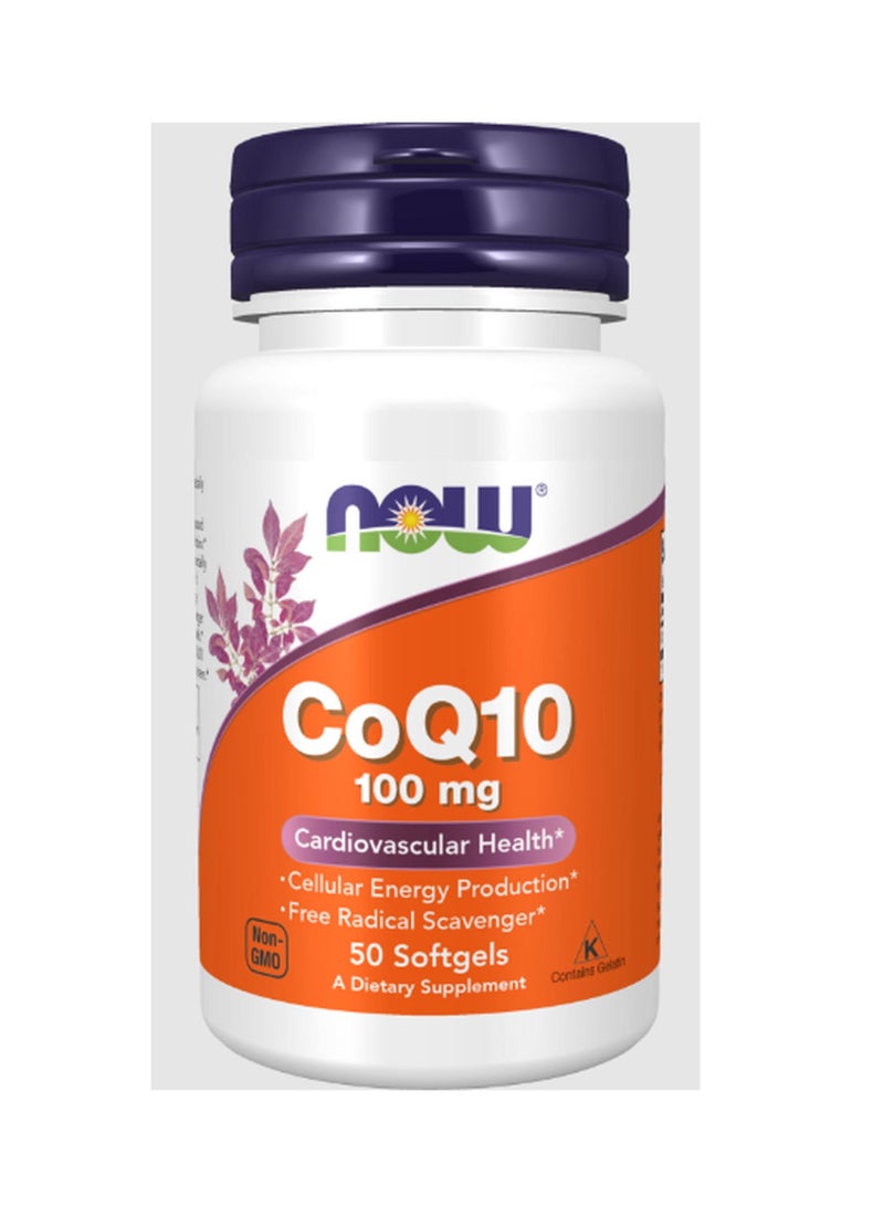 Now Foods CoQ10 Vitamin, 100 mg 50 Softgels