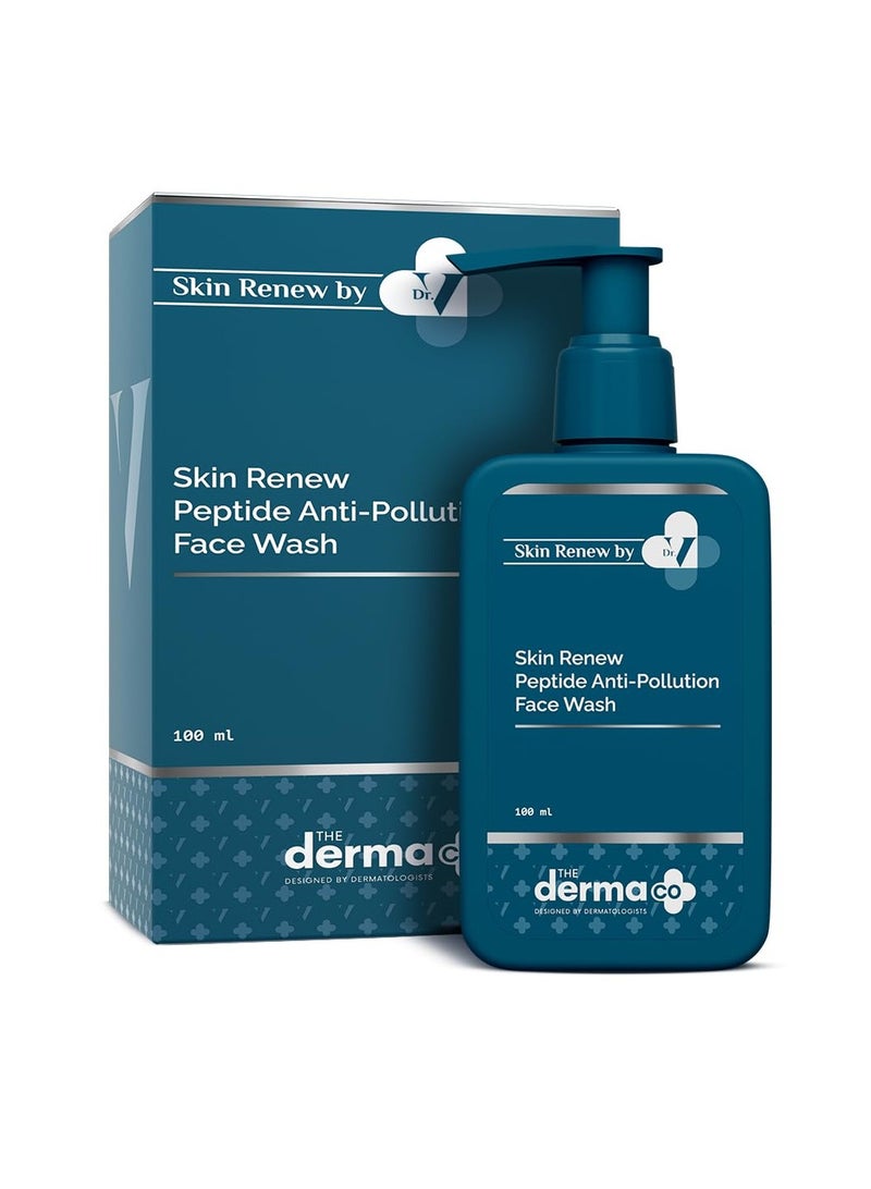 The Derma Co. X Dr.V Skin Renew Peptide Anti-Pollution Face Wash With Peptides and Niacinamide-100ML 0.5% Salicylic Acid Exfoliation|Gentle and Deep Cleansing