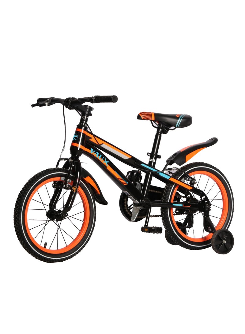 Vaux Max Kids Road Bike for 6-14 Years Boys And Girls, Adjustable Seat,16 Inch Training Wheels - Orange