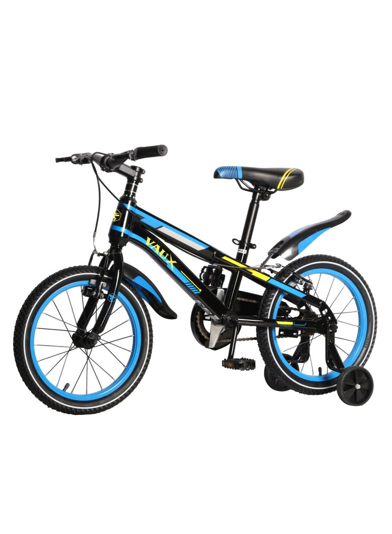 Vaux Max Kids Road Bike for 6-14 Years Boys And Girls, Adjustable Seat,16 Inch Training Wheels - Blue