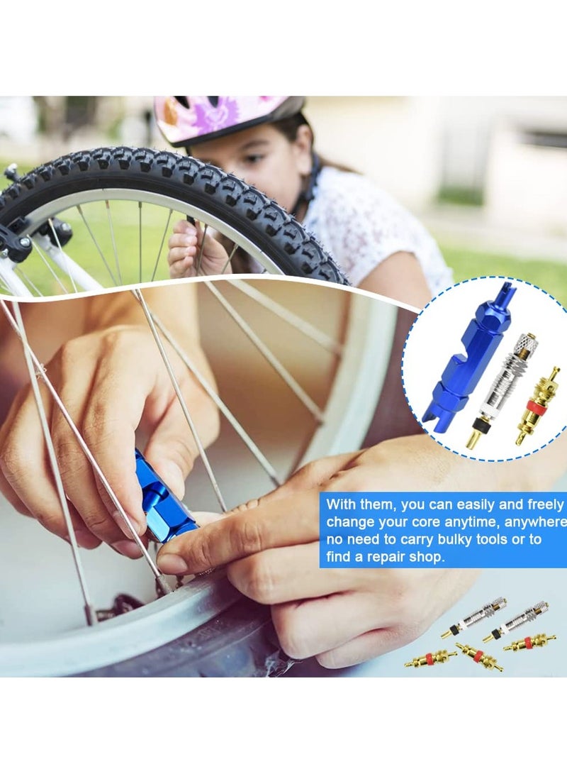 13Pcs Valve Core Remover Tool Kit Bike And Car Valve Core Repair Tool With Brass Replacement Presta And Schrader Valve Core Bike Bicycle Core Repair Tool For Universal Road Bike Car