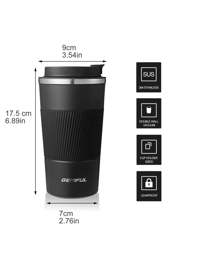 Gemful Travel Coffee Mug Stainless Steel Vacuum Ice And Hot Drinks Insulated Tumbler For Home Office Outdoor Works