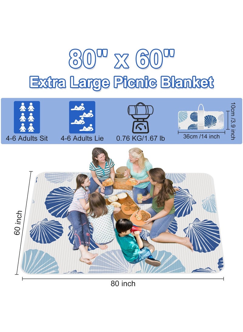 Outdoor Picnic Blanket, Beach Blanket, Waterproof Sandproof Beach Mat Oversized 80