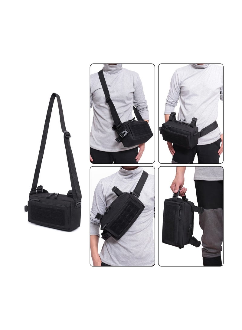 Versatile Tactical Waist Bag EDC Backpack Attachment for Outdoor Activities Hiking Climbing Cycling Survival Games Black