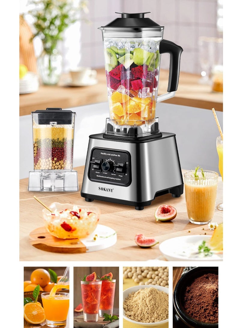 Juicer Blender, 2.5 Litre, 6000W Multi-Function High Speed Blender Ice Crusher with Mixer Grinder SK-999 Black