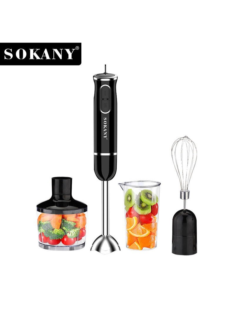 4-in-1 Multifunction Hand Blender Food Processor Electric Chopper 400W SK-1721-4 Black