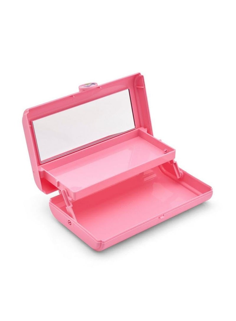 Caboodles Take It Tote, Pink, Makeup Travel Case with Large Built-In Mirror, Mint Auto-Open Tray, Snap-Tight Lid, Ideal for Quick Touch Ups On The Go