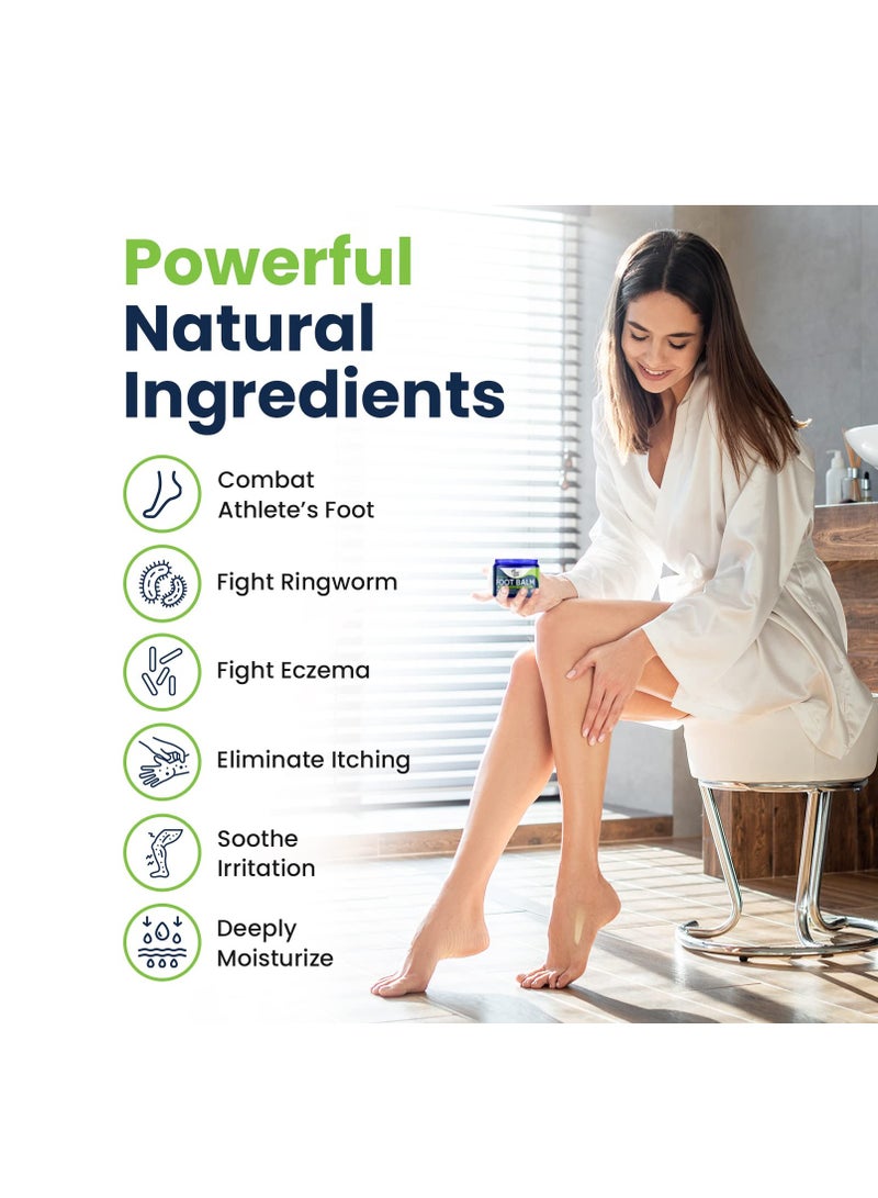 Tea Tree Oil Foot Balm/ Moisturizer For Dry Cracked Feet - Instantly Hydrates & Soothes Irritated Skin & Athletes Foot - Best Foot Care for Women and Men - Made in USA