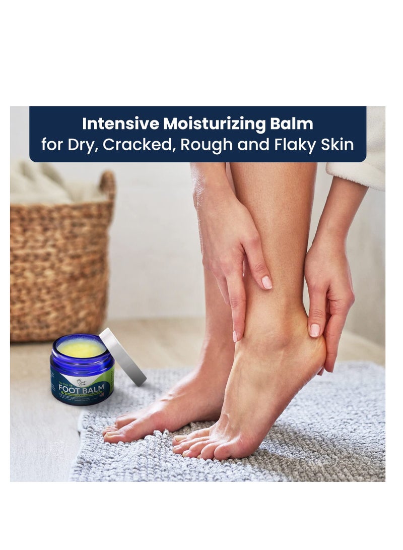 Tea Tree Oil Foot Balm/ Moisturizer For Dry Cracked Feet - Instantly Hydrates & Soothes Irritated Skin & Athletes Foot - Best Foot Care for Women and Men - Made in USA