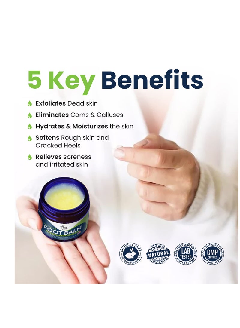 Tea Tree Oil Foot Balm/ Moisturizer For Dry Cracked Feet - Instantly Hydrates & Soothes Irritated Skin & Athletes Foot - Best Foot Care for Women and Men - Made in USA