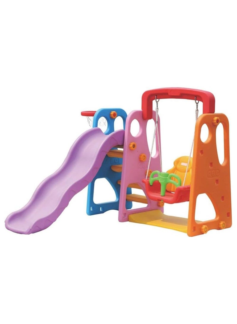 Swing And Slide With Basket Hoop Toy Set