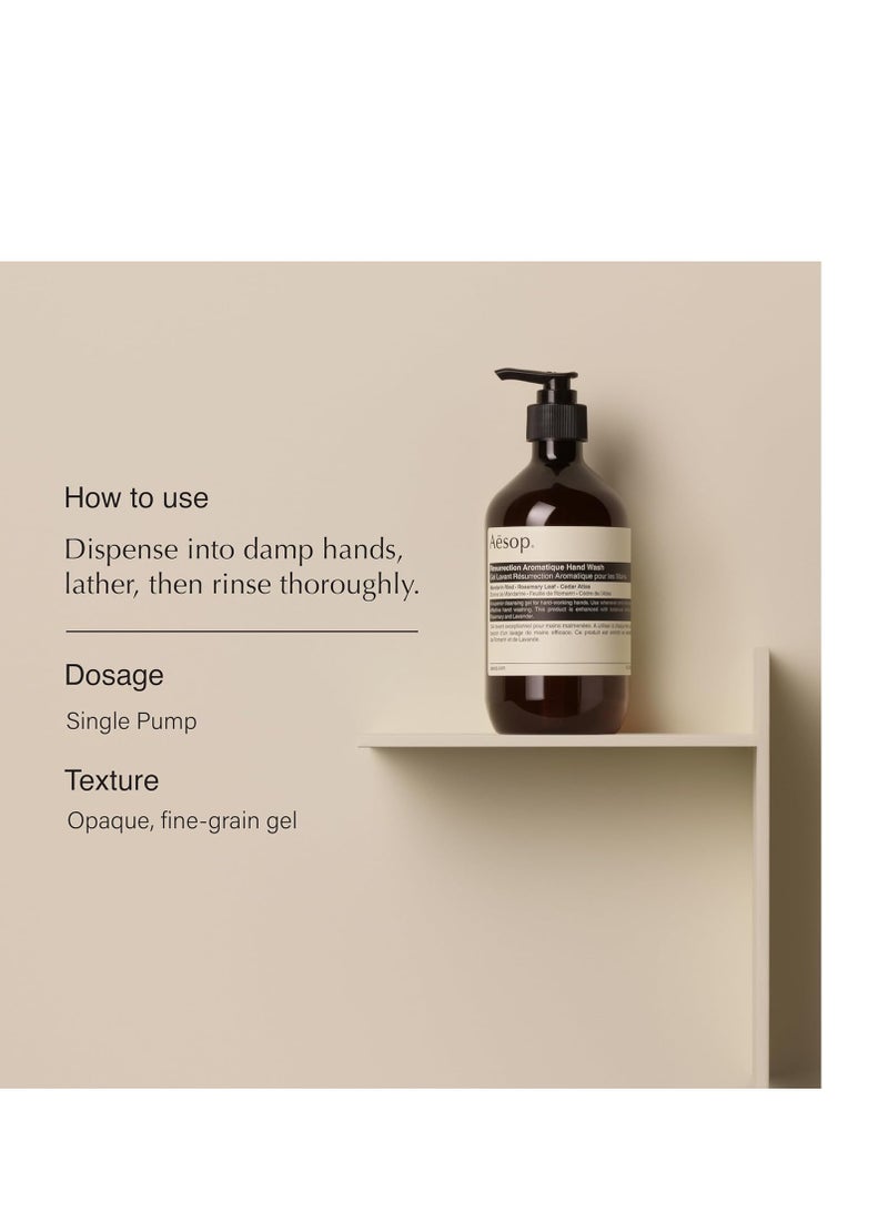 Aesop Resurrection Aromatique Hand Wash - Gentle Cleanser with Orange, Rosemary and Lavender Oils - 16.9 oz