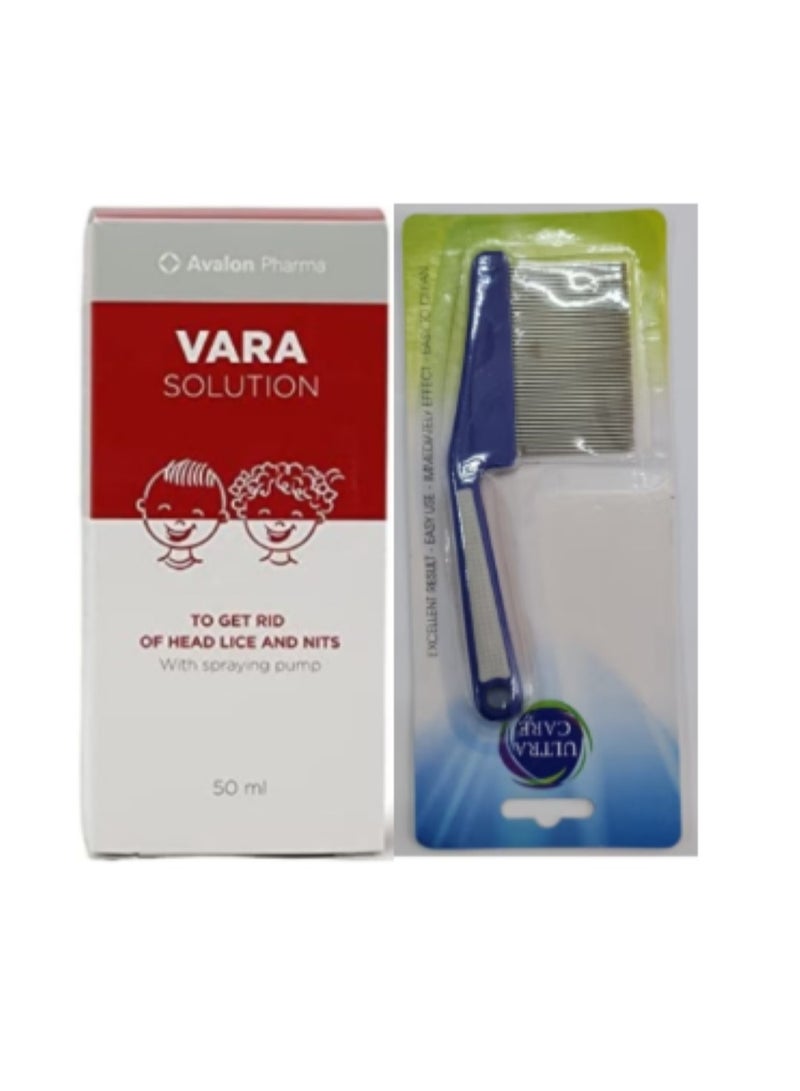 Vara Solution To Eliminate Lice And Nits With Lice Comb