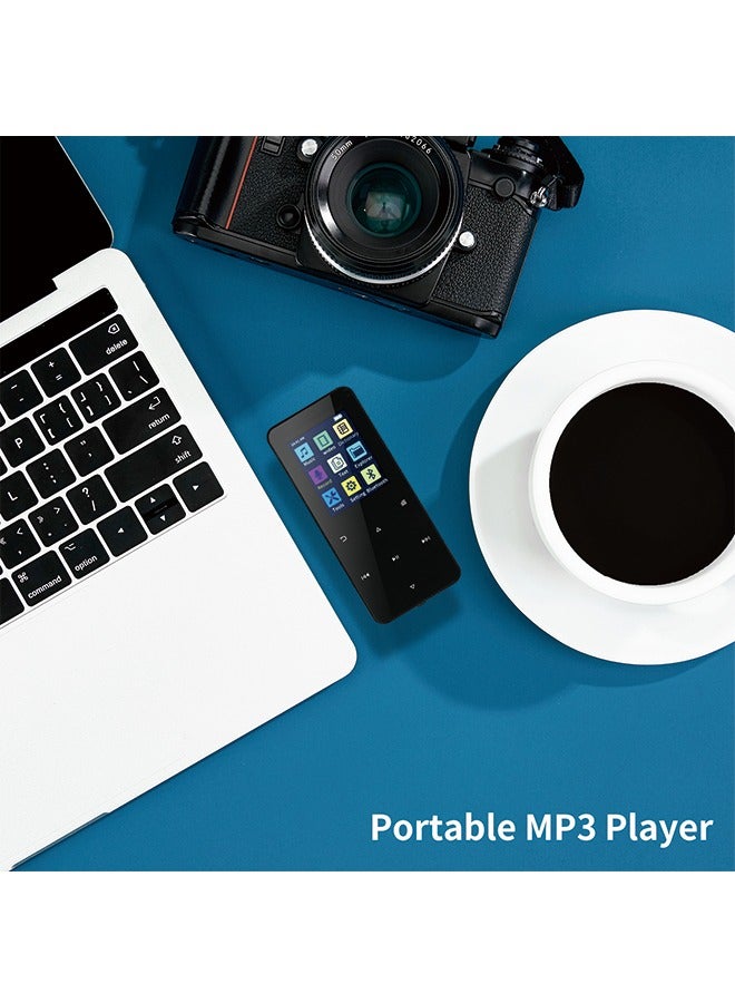 Metal Bluetooth MP3 Player with Touch Screen - 16GB Internal Memory + 128GB Expandable Card, Recording, FM, Bluetooth, and Speaker Function