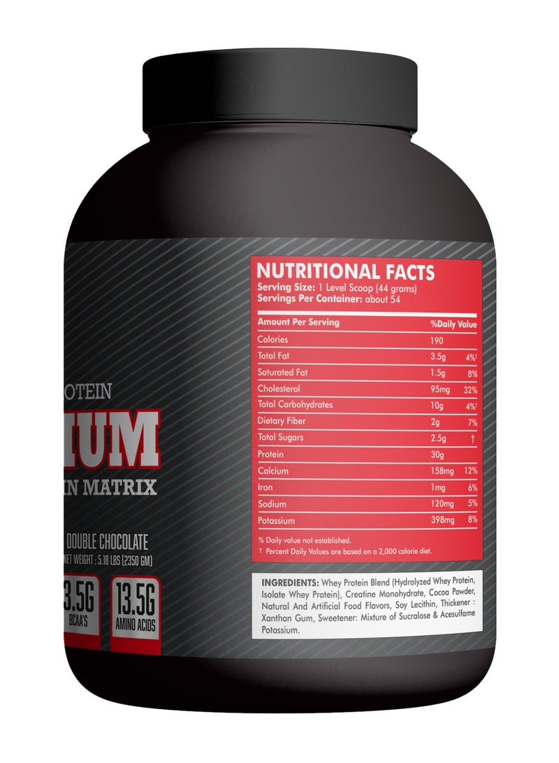 Monster Labs Pro Titanium 100% Fast-Absorption Whey Protein, 30 Grams of Protein with 3g Creatine, 3.5g BCAA, 13.5g Amino Acids - Double Chocolate, 5.2 Lbs, 54 Servings