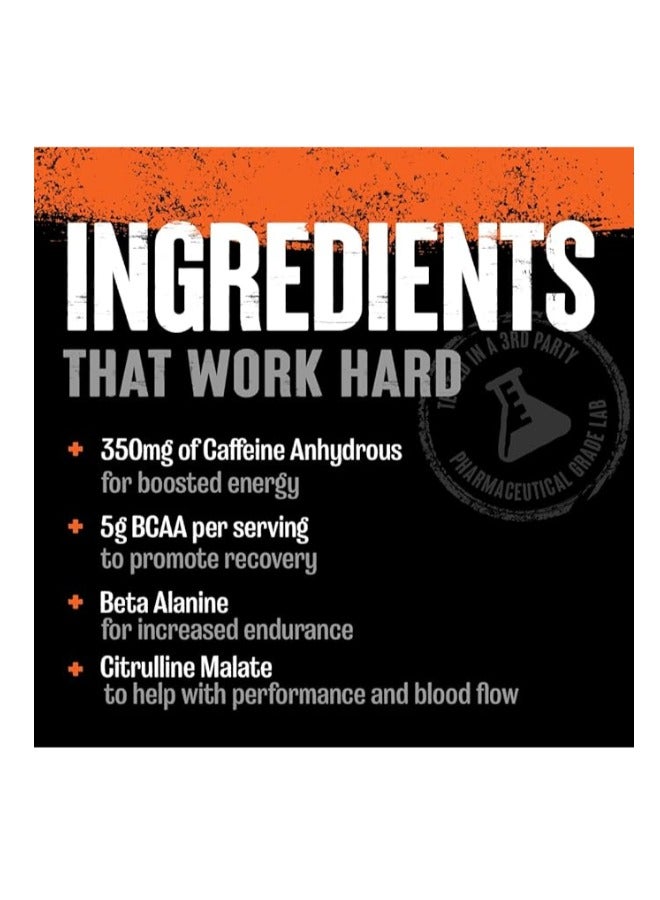 Animal Fury - Pre Workout Powder, Energy and Focus Supplement with 5g BCAA, 350 mg Caffeine, Beta-Alanine, Nitric Oxide Booster, Blue Ice Pop Flavor, 30 Servings